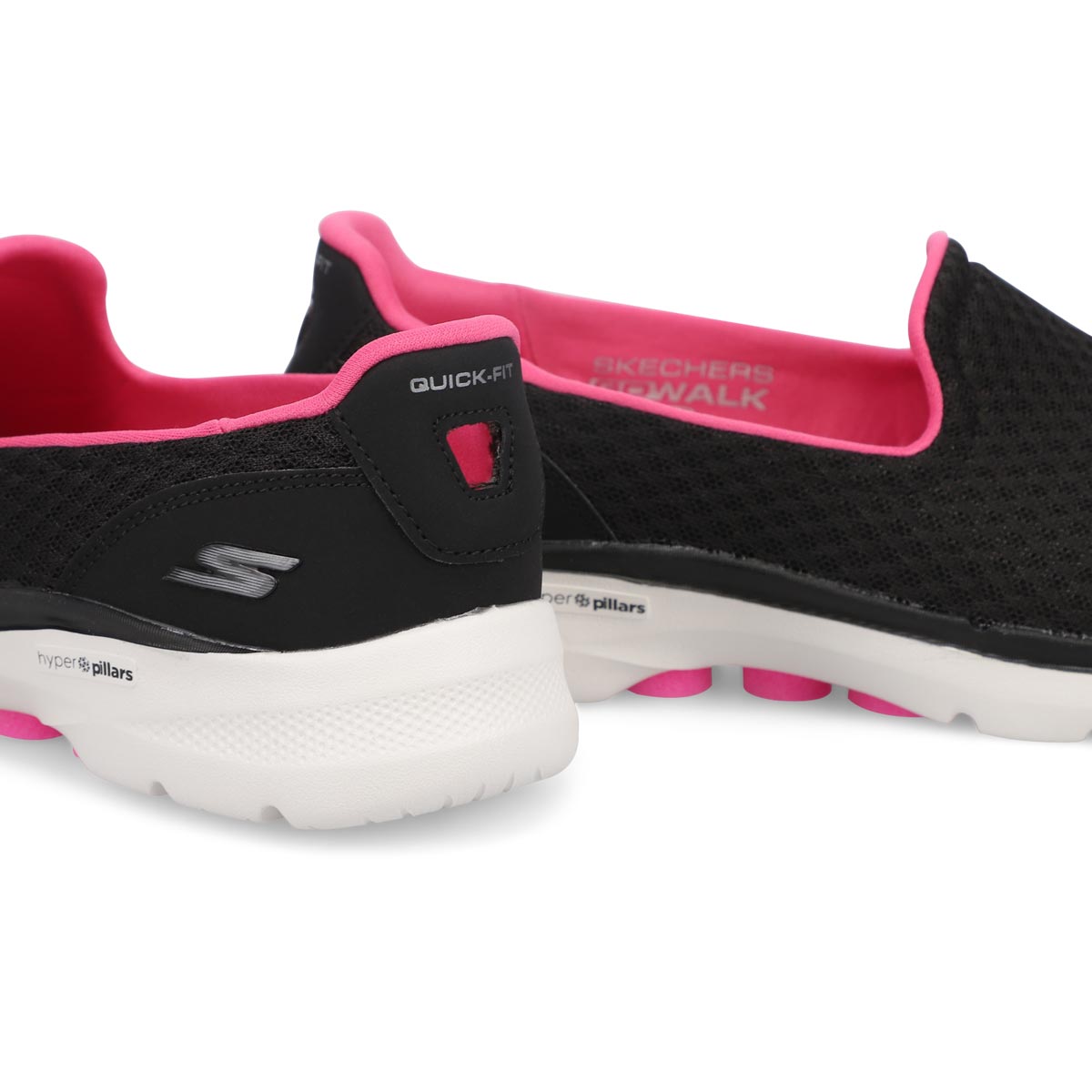 Women's Go Walk 6 Slip On Sneaker - Black/Pink