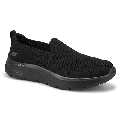 Lds Go Walk Flex Slip On Wide Sneaker - Black/Black