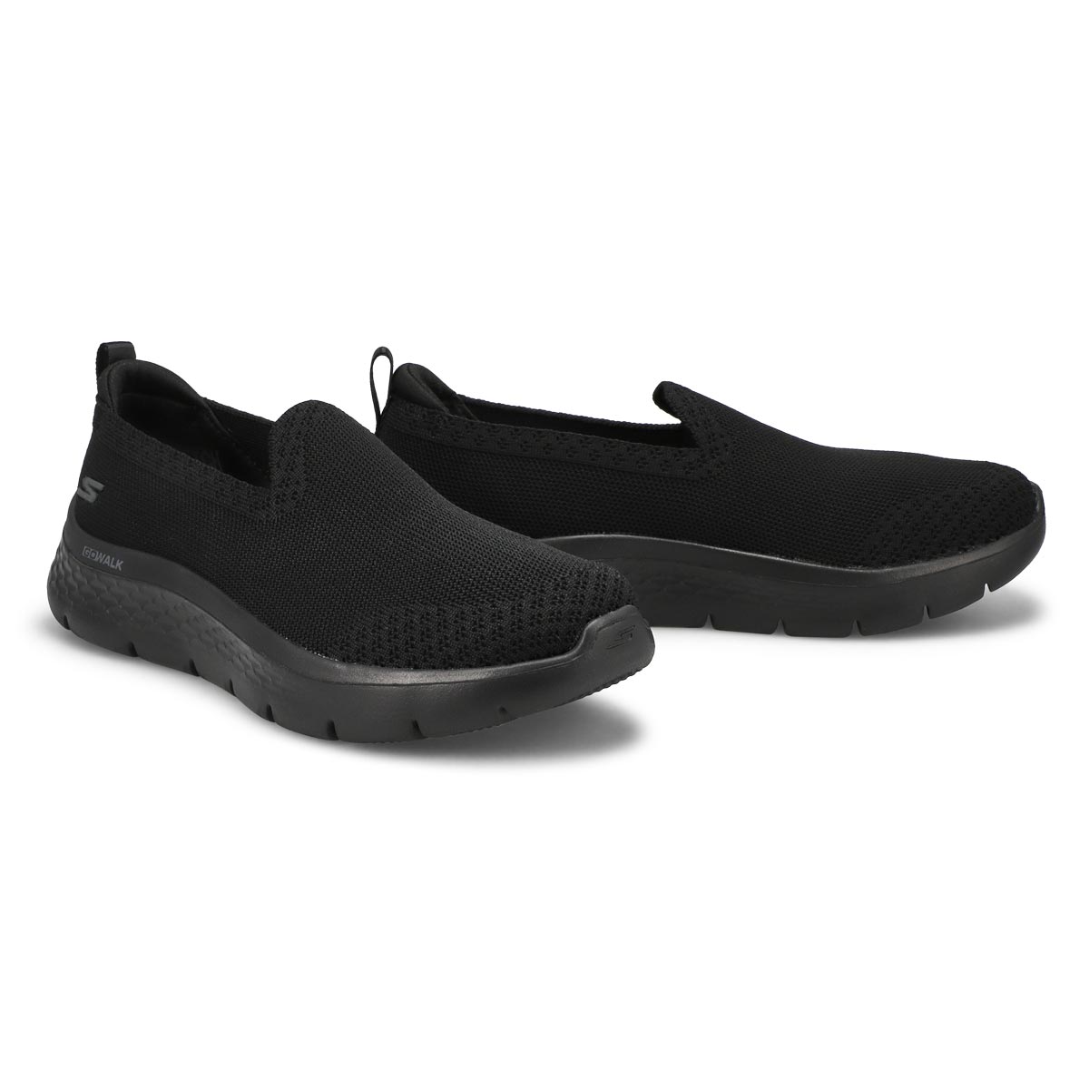 Women's Go Walk Flex Slip On Wide Sneaker - Black/Black