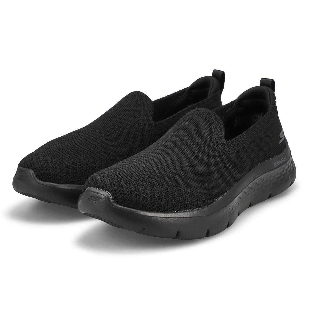 Women's Go Walk Flex Slip On Wide Sneaker - Black/Black