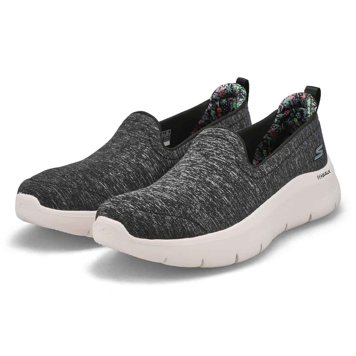 Women's Go Walk Flex Slip On Sneaker - Black/White