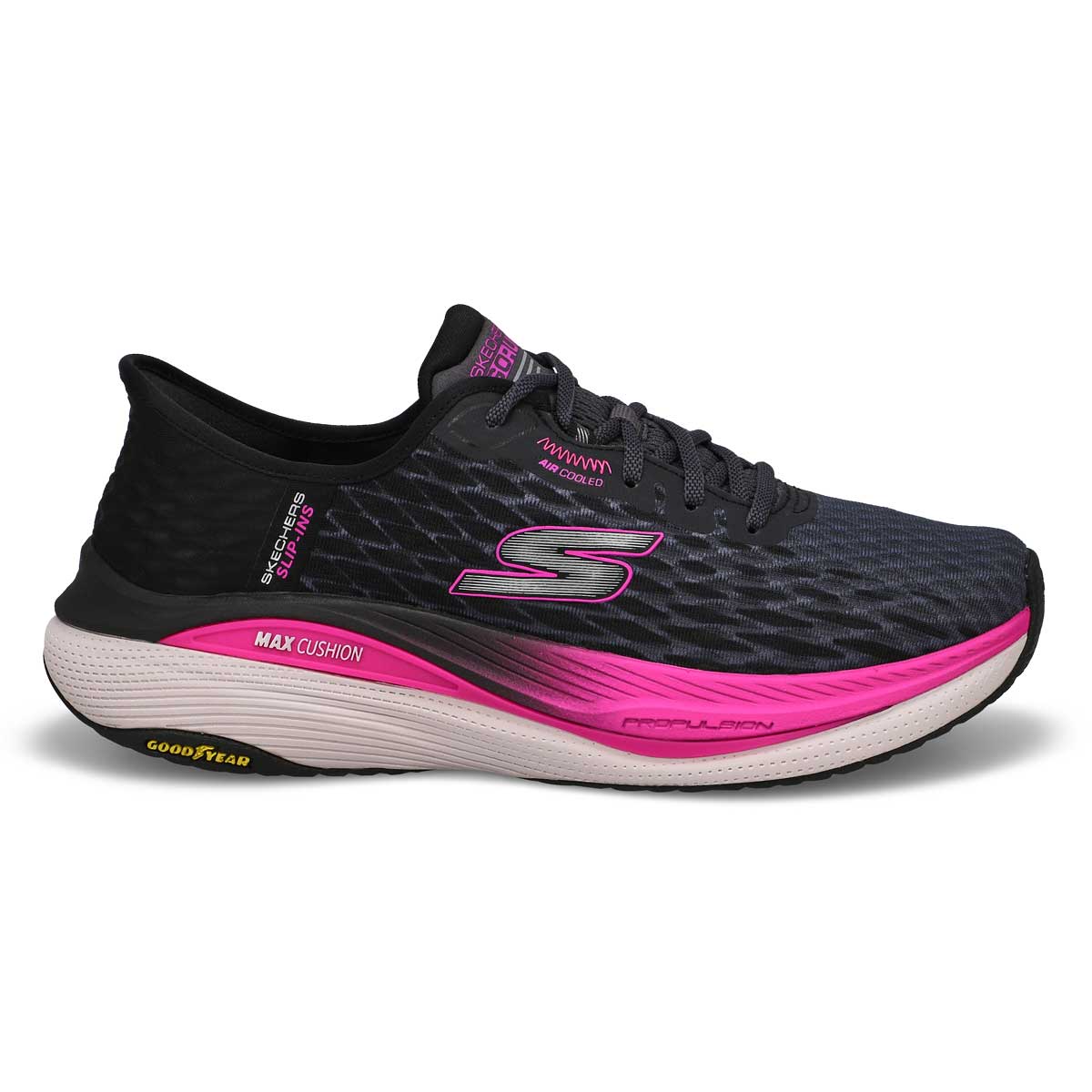 Women's Max Cushioning Pro Performance Sneaker - Black/Hot Pink