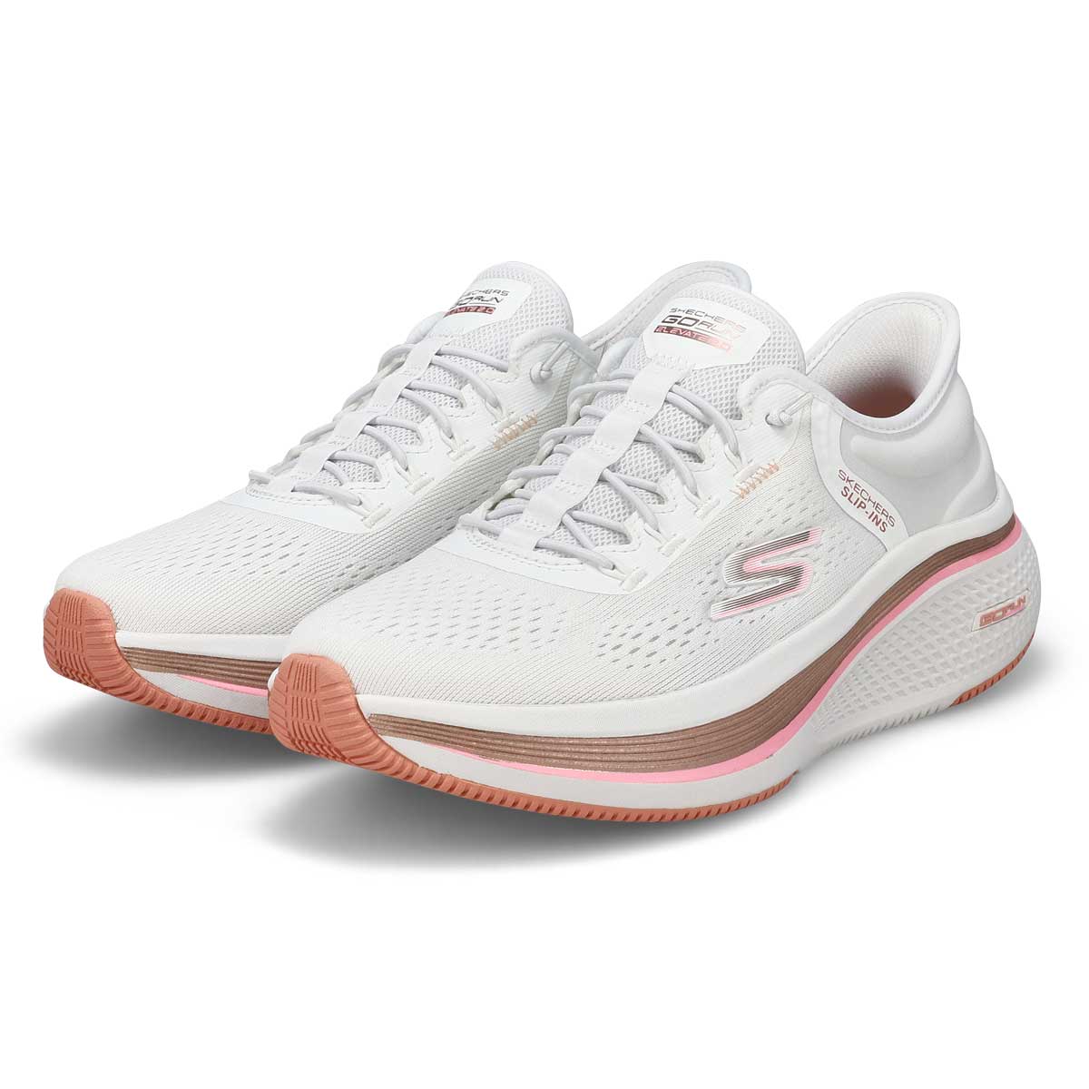 Women's  Go Run Elevate 2.0 Banyan Slip-Ins Sneaker - White/Pink