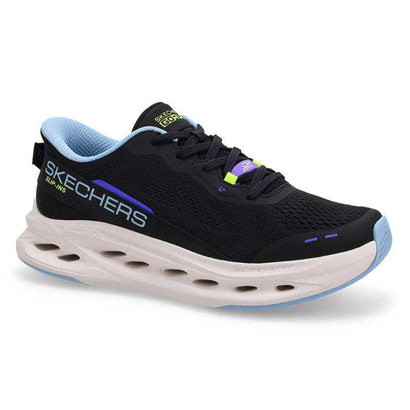 Baskets de performance MAX CUSHIONING GLIDE STEP SLIP-INS, noir/bleu, femmes