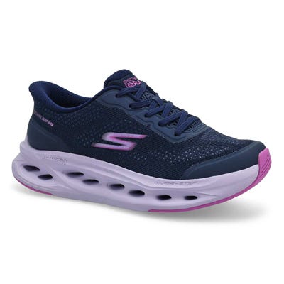 Lds Max Cushioning Glide Step Slip-Ins Performance Sneaker - Navy/Purple