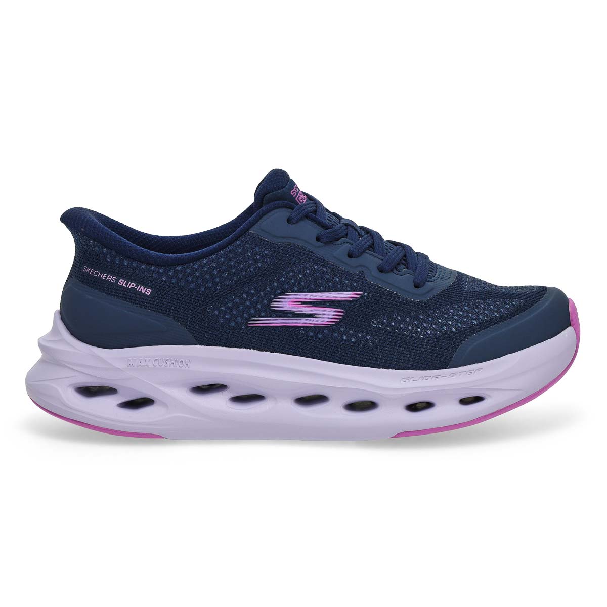 Baskets de performance MAX CUSHIONING GLIDE STEP SLIP-INS, marine/violet, femmes