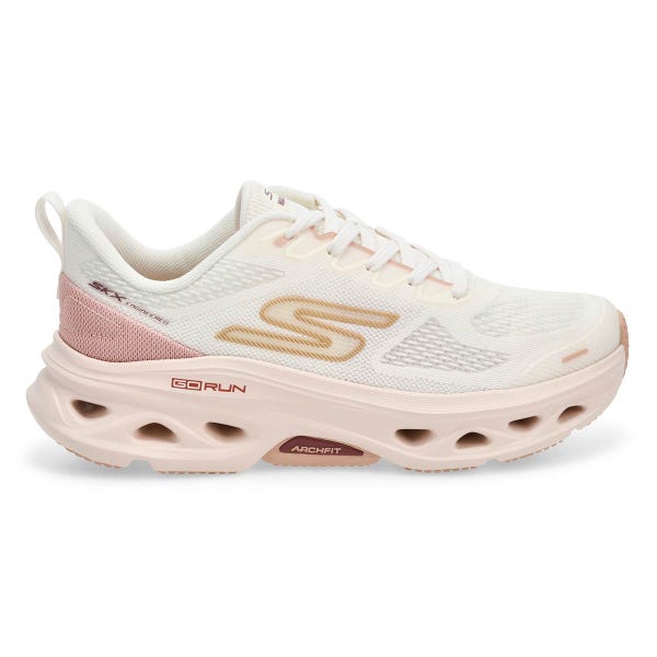 Espadrille de performance Skechers Max Cushioning Glide-Step Arch Fit pour femmes - Naturel