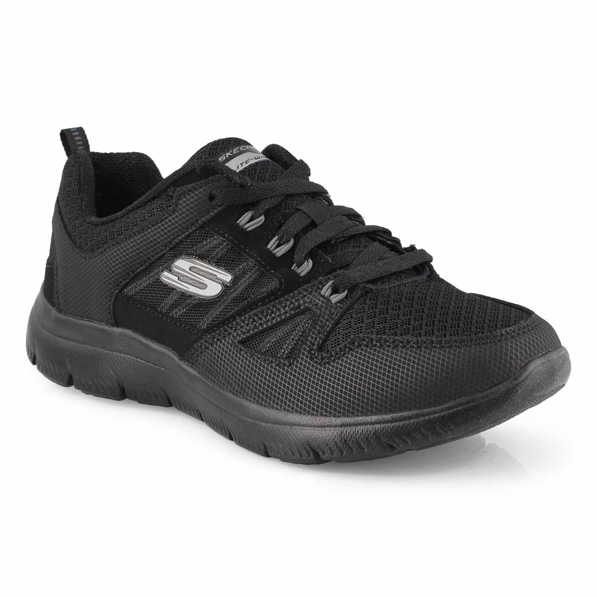 wide black sneakers