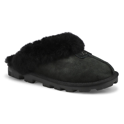 Lds Coquette Sheepskin Slipper - Black