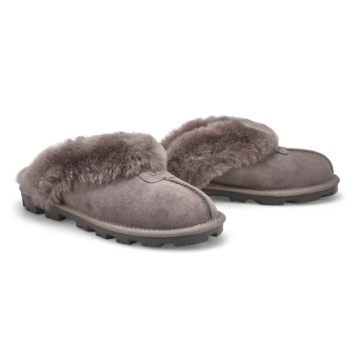 Pantoufles en peau de mouton COQUETTE, gris, femme