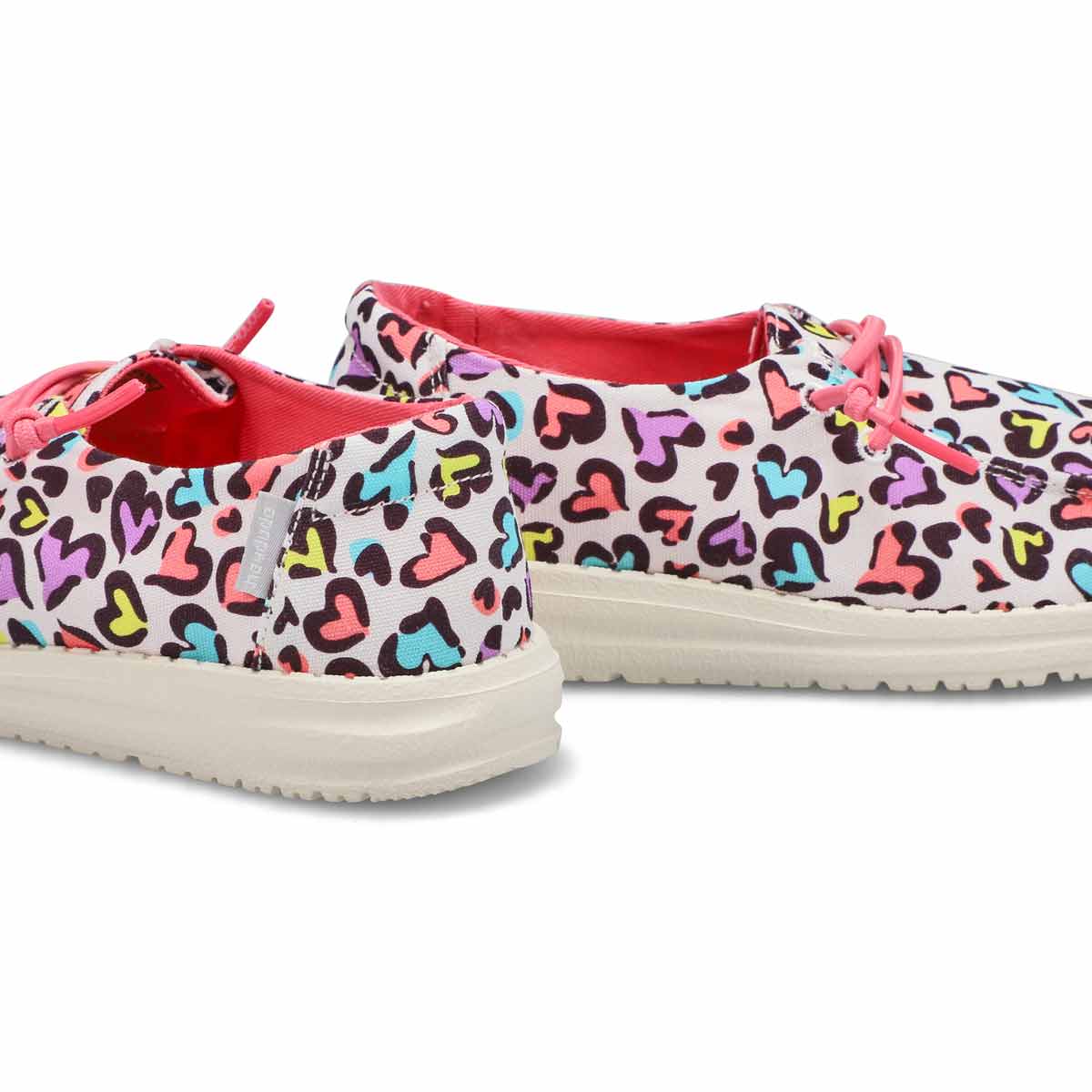 Girls Wendy Youth Casual Shoe-White/Leopard