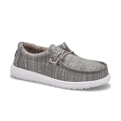 Kds Wally Youth Linen Casual Shoe-Stone