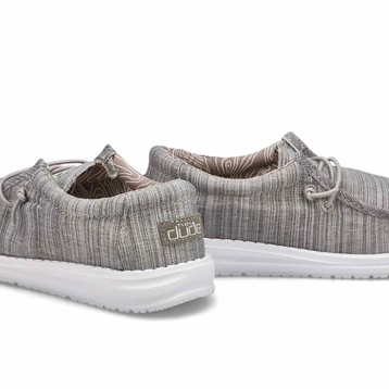 Kids' Wally Youth Linen Casual Shoe - Stone