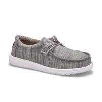 Kids' Wally Youth Linen Casual Shoe - Stone