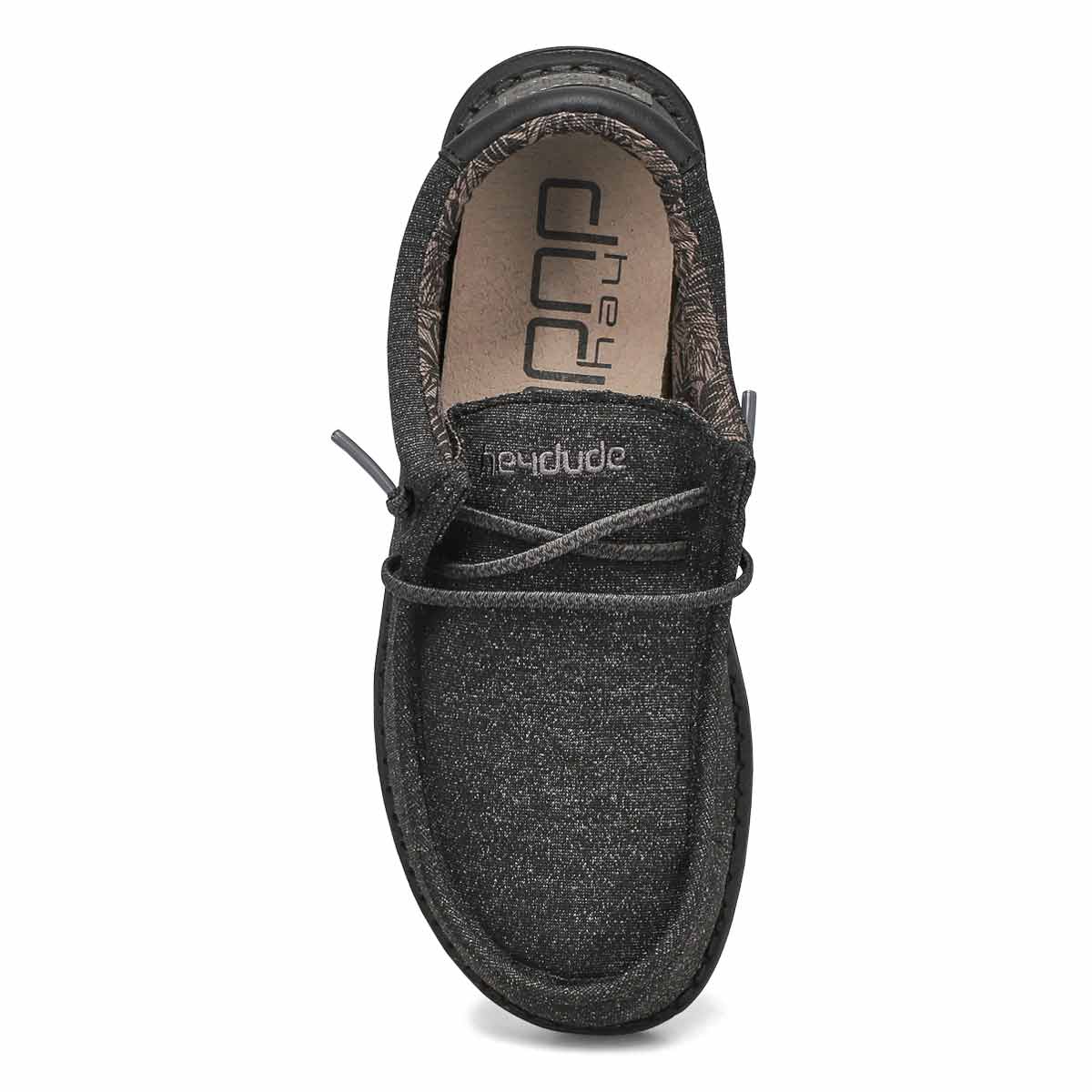  Hey Dude Men's Wally Sox Micro Total Black Size 4, Men's  Loafers, Men's Slip On Shoes, Comfortable & Light-Weight