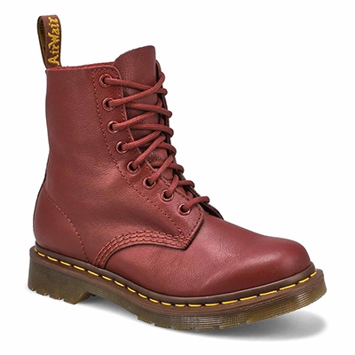 Lds Pascal 8-Eye red soft leather boot