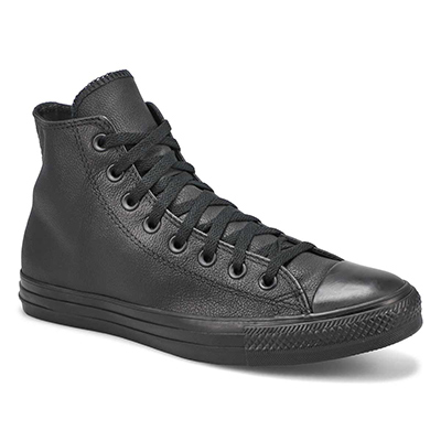 Mns Chuck Taylor All Star Leather Hi Top Sneaker - Black Mono