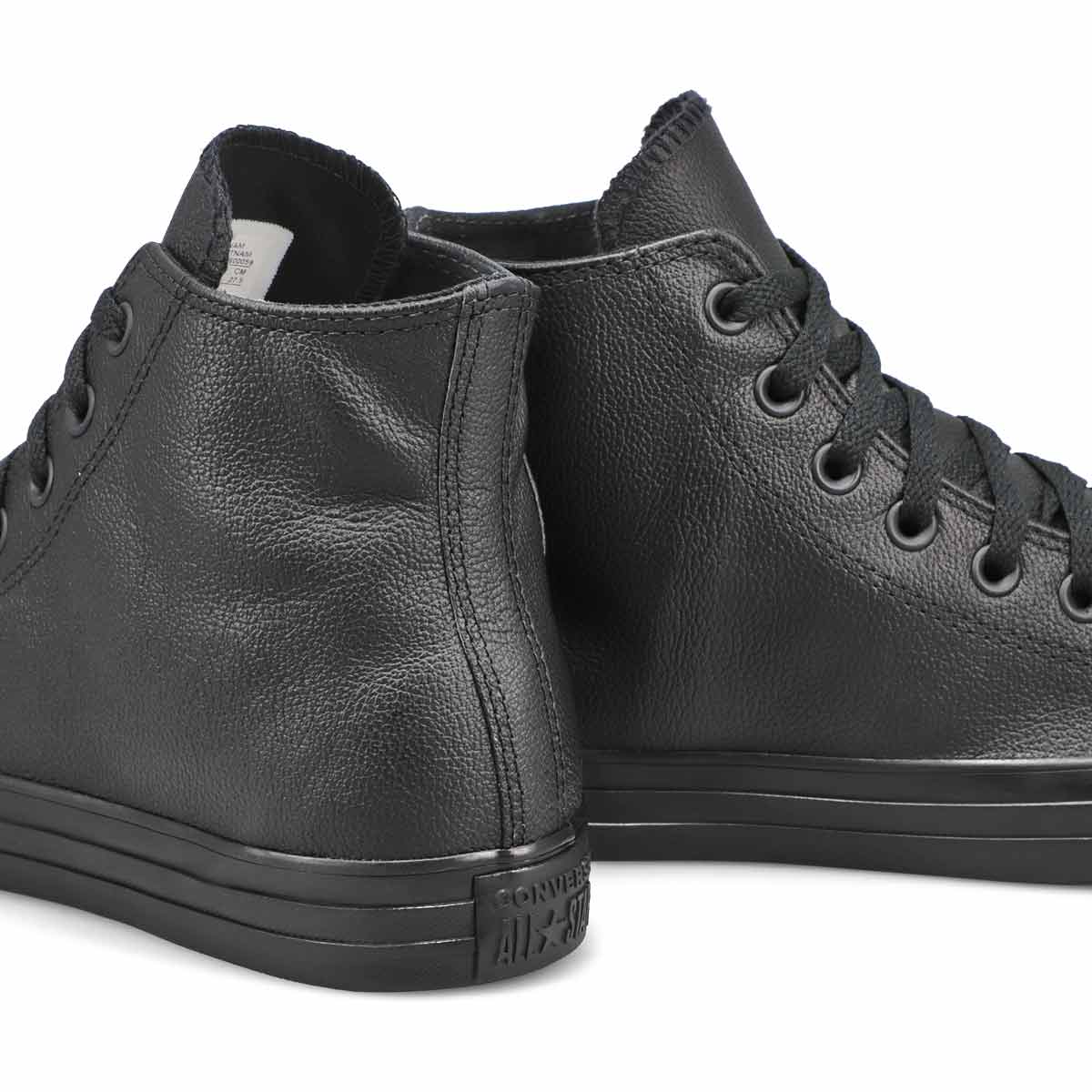 Men's Chuck Taylor All Star Leather Hi Top Sneaker - Black Mono