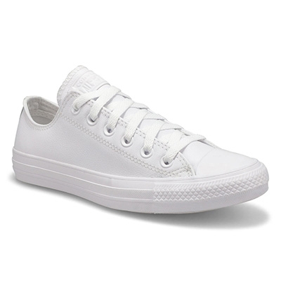 Lds CTAS Leather Ox Sneaker-White Mono