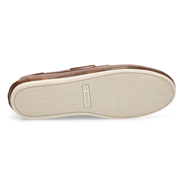 Chaussure bateau en cuir SLIMBOAT DISTRESSED, havane, femmes