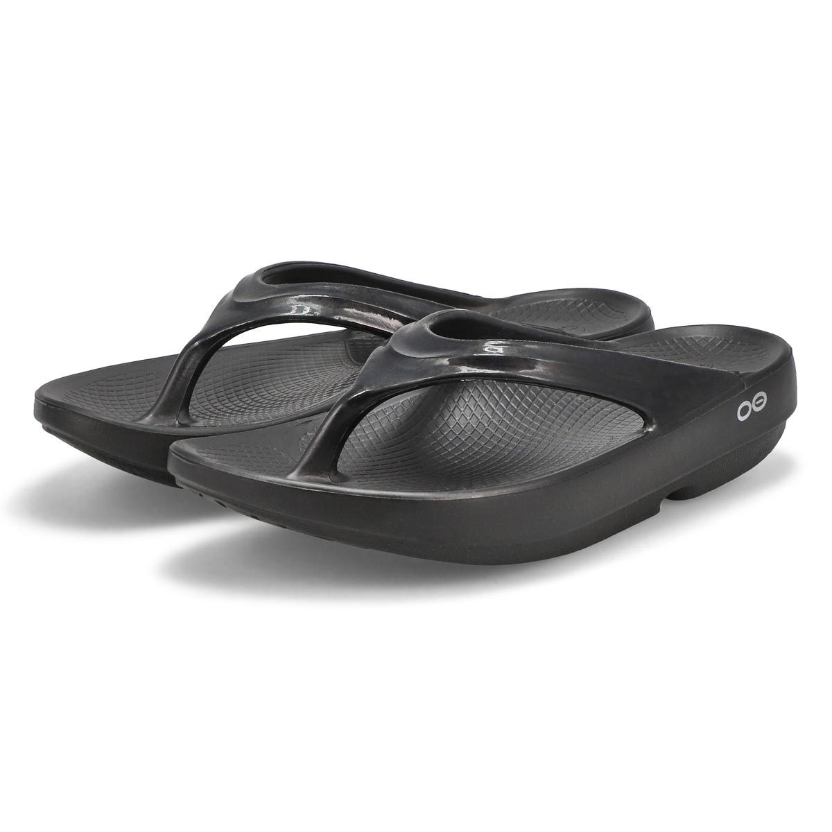 OOFOS Women's Oolala Luxe Sandal - Black/Latt | SoftMoc.com