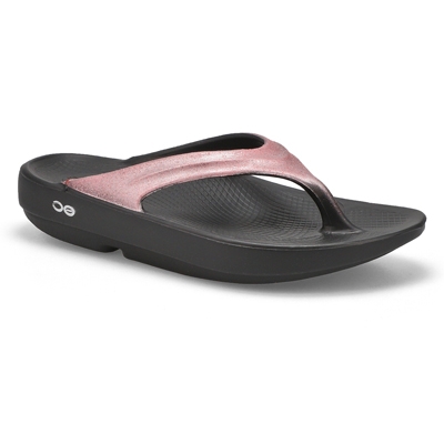 Lds OOlala Luxe Thong Sandal - Rose Sparkle