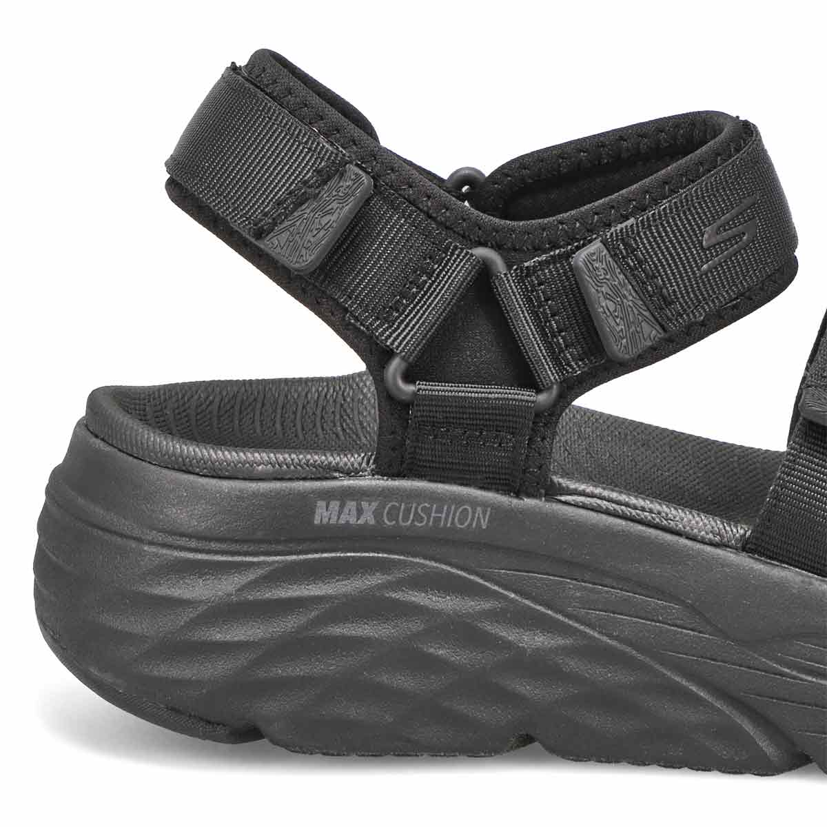 Women's Max Cushioning Wedge Sandal - Black/Black