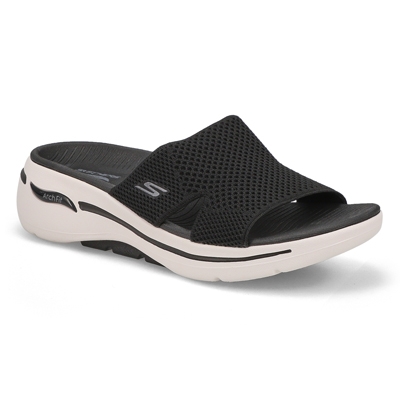 Lds Go Walk Arch Fit Slide Sndl-Blk/Wht