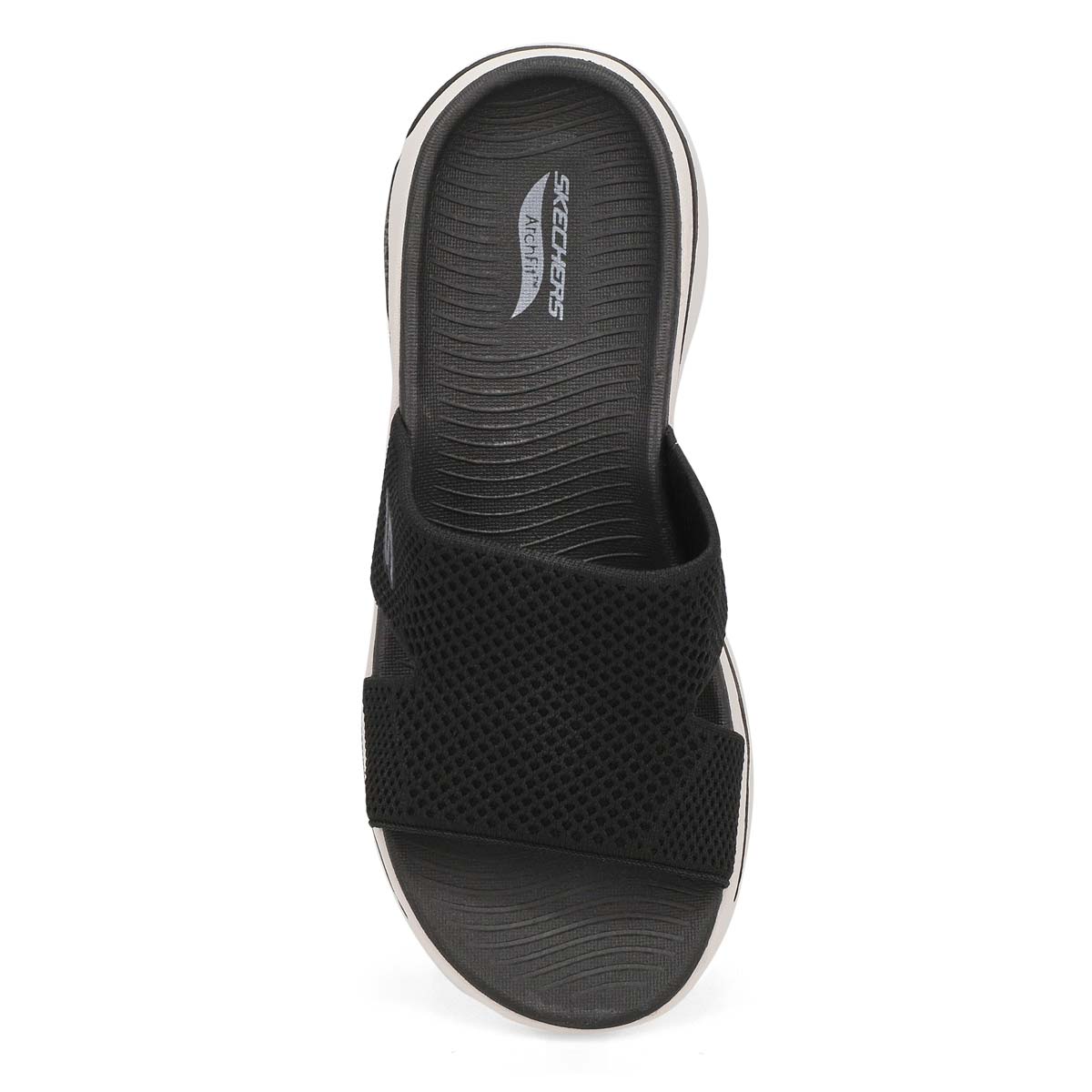 Lds Go Walk Arch Fit Slide Sandal-Blk/Wht