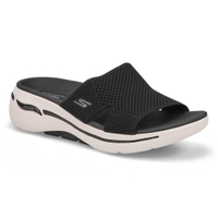 Lds Go Walk Arch Fit Slide Sandal-Blk/Wht