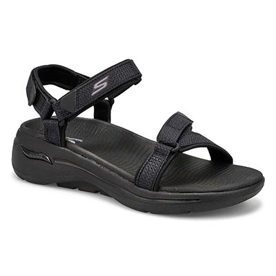 Lds Go Walk Wide Sport Sandal - Black