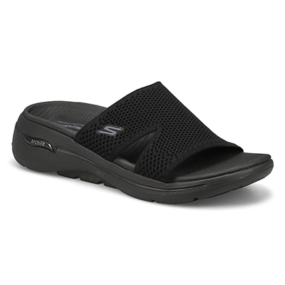 Lds Go Walk Arch Fit Slide Sandal - Black