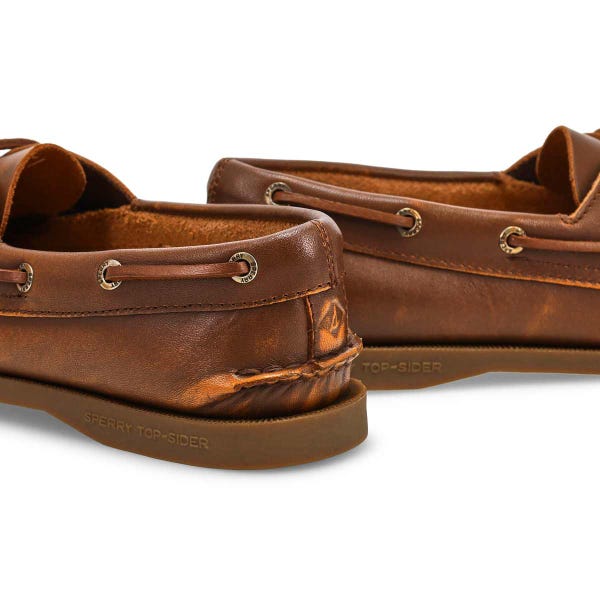 Chaussure bateau A/O 2-Eye en cuir pour femmes - Brun