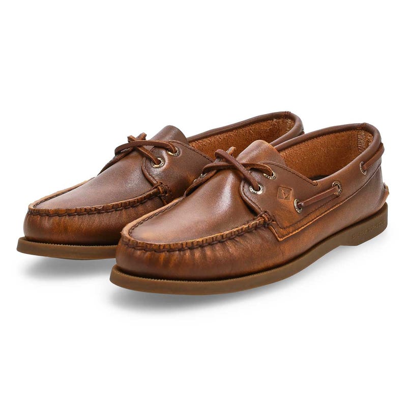 Chaussure bateau A/O 2-Eye en cuir pour femmes - Brun