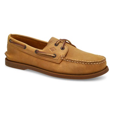 Chaussure bateau en cuir pour hommes Authentic Original 2-Œillets - Brun clair