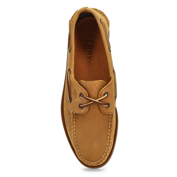 Chaussure bateau en cuir pour hommes Authentic Original 2-Œillets - Brun clair