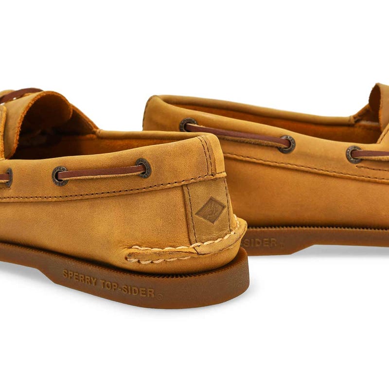 Chaussure bateau en cuir pour hommes Authentic Original 2-Œillets - Brun clair