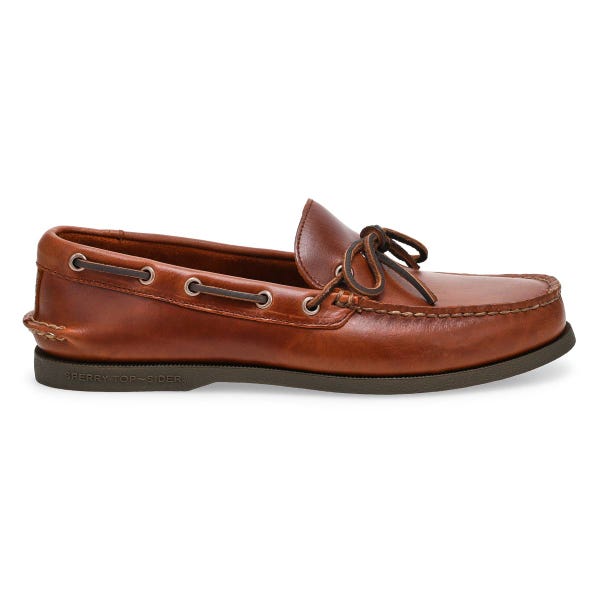 Chaussure bateau homme A/O 1-Eye en cuir – Brun