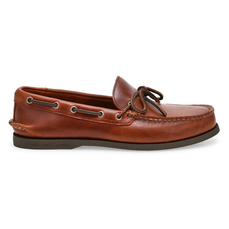 Chaussure bateau homme A/O 1-Eye en cuir – Brun