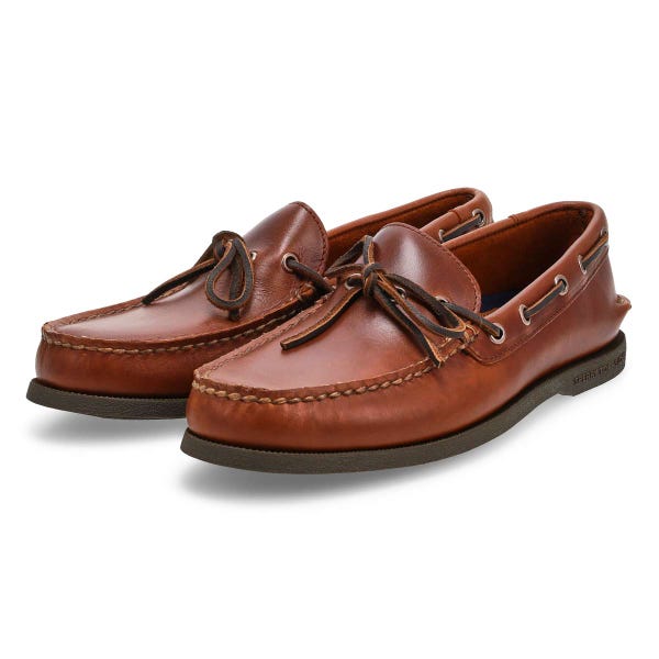 Chaussure bateau homme A/O 1-Eye en cuir – Brun