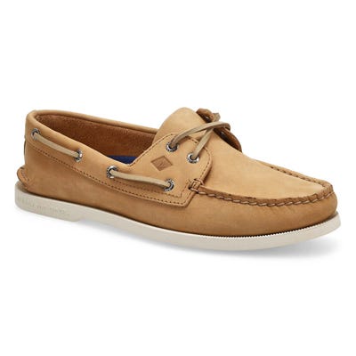 Mns A/O 2-Eye Leather Boat Shoe - Linen