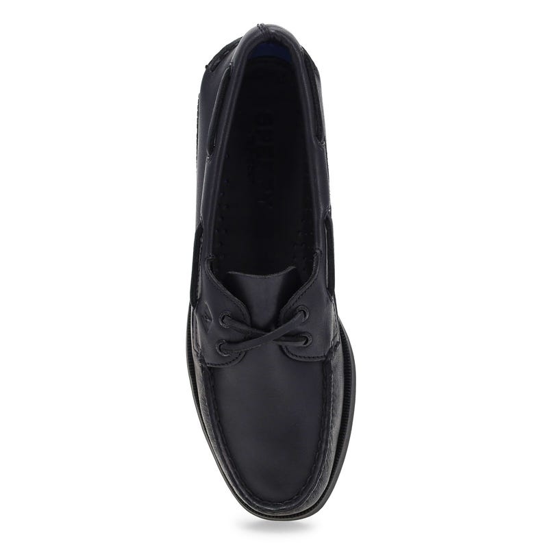 Chaussure bateau femme A/O 2-Œil cuir – Noir