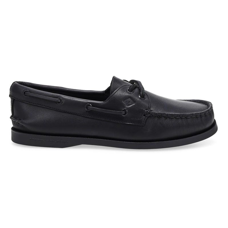 Chaussure bateau femme A/O 2-Œil cuir – Noir