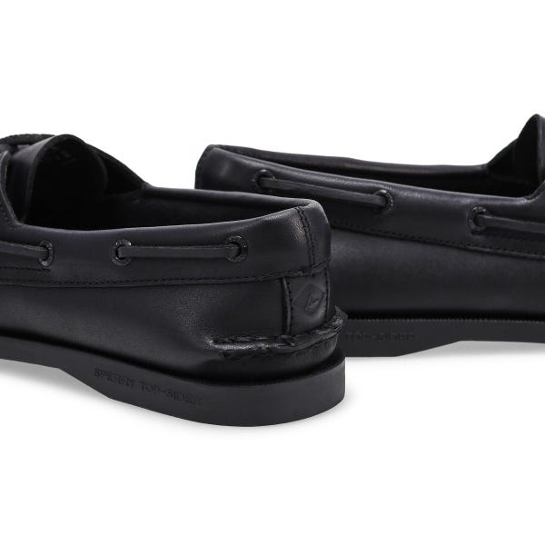 Chaussure bateau femme A/O 2-Œil cuir – Noir