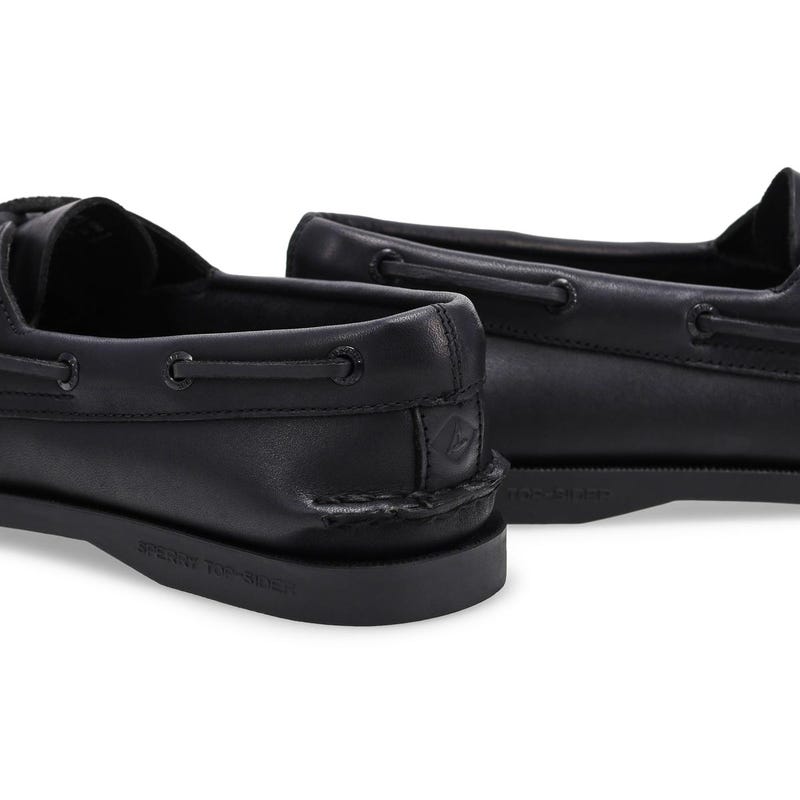 Chaussure bateau femme A/O 2-Œil cuir – Noir