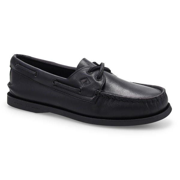 Chaussure bateau femme A/O 2-Œil cuir – Noir