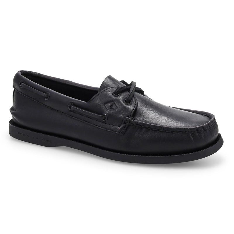 Chaussure bateau femme A/O 2-Œil cuir – Noir