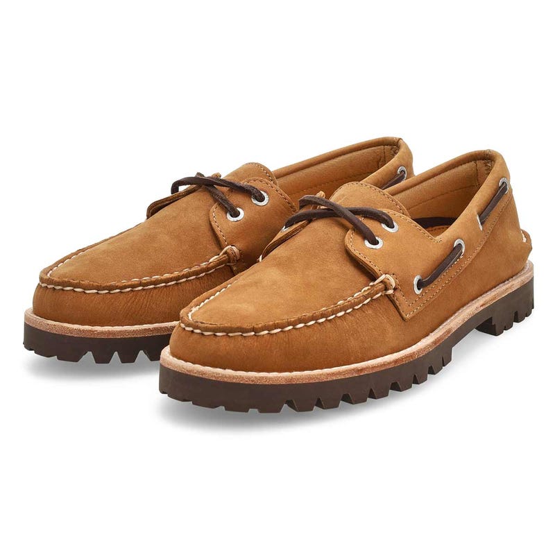 Women's A/O 2-Eye Low Lug Leather Boat Shoe - Linen
