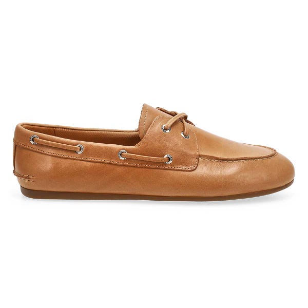 Chaussure bateau en cuir SLIMBOAT, brun Sahara, femmes