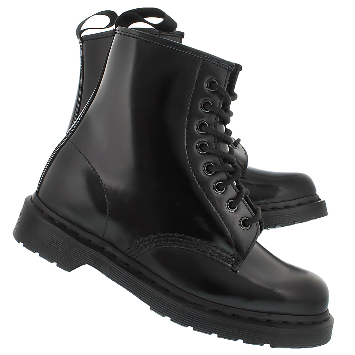 Bottes 1460 à 8 œillets, noir mono lisse, femmes